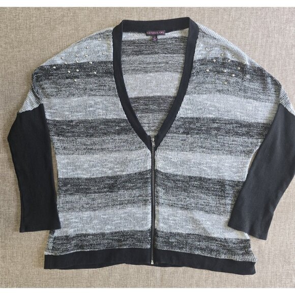 Material Cardigan Sweater Womens M Striped - Picture 3 of 15